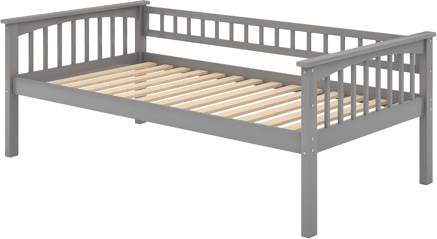 Harper & Bright Convertible Wood Twin-Over-Twin Bunk Bed with Storage Drawers and Ladder - Can Be Divided Into Two Daybeds (Grey)