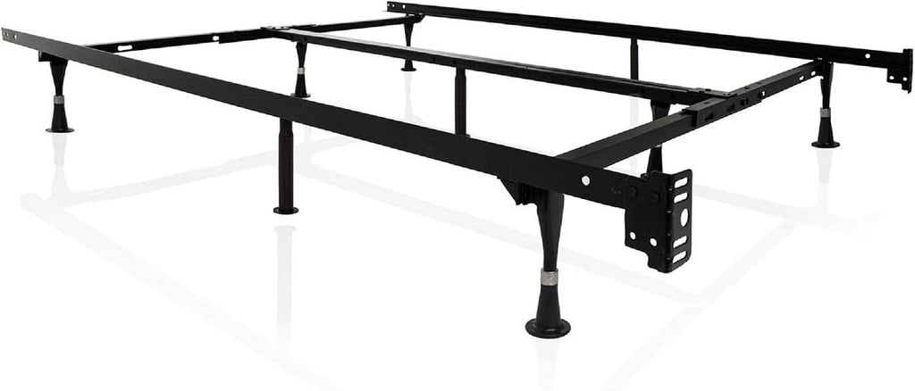 MALOUF STRUCTURES Heavy Duty 9-Leg Adjustable Metal Bed Frame with Double Center Support and Glides Only - UNIVERSAL (Cal King, King, Queen, Full XL, Full, Twin XL, Twin), Standard