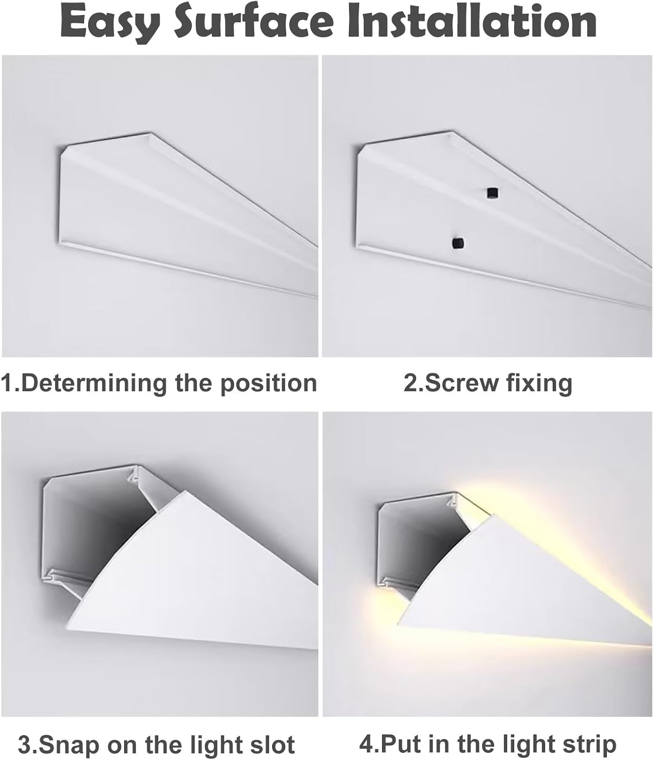 LED Light Channel for Game Room Decor, Aluminum Indirect Lighting Crown Molding, 29.5ft Wall Trim - No LED Strips Needed, Stylish Home Accent for Modern Interiors