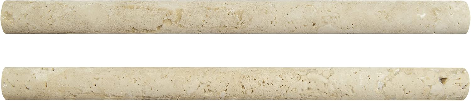 MSI Chiaro Pencil Molding 3/4 in. x 12 in. Honed Travertine Wall Tile for Bathroom, Kitchen Backsplash, Accent Wall Tile, and Shower Wall Tile