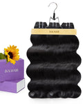 IVA 16A Body Wave Bundles Human Hair, 100% Raw Human Hair Bundles 14 16 18 Inch, Triple Lifespan, No Tangle No Shedding, Repeated Washes Maintain Silky Texture