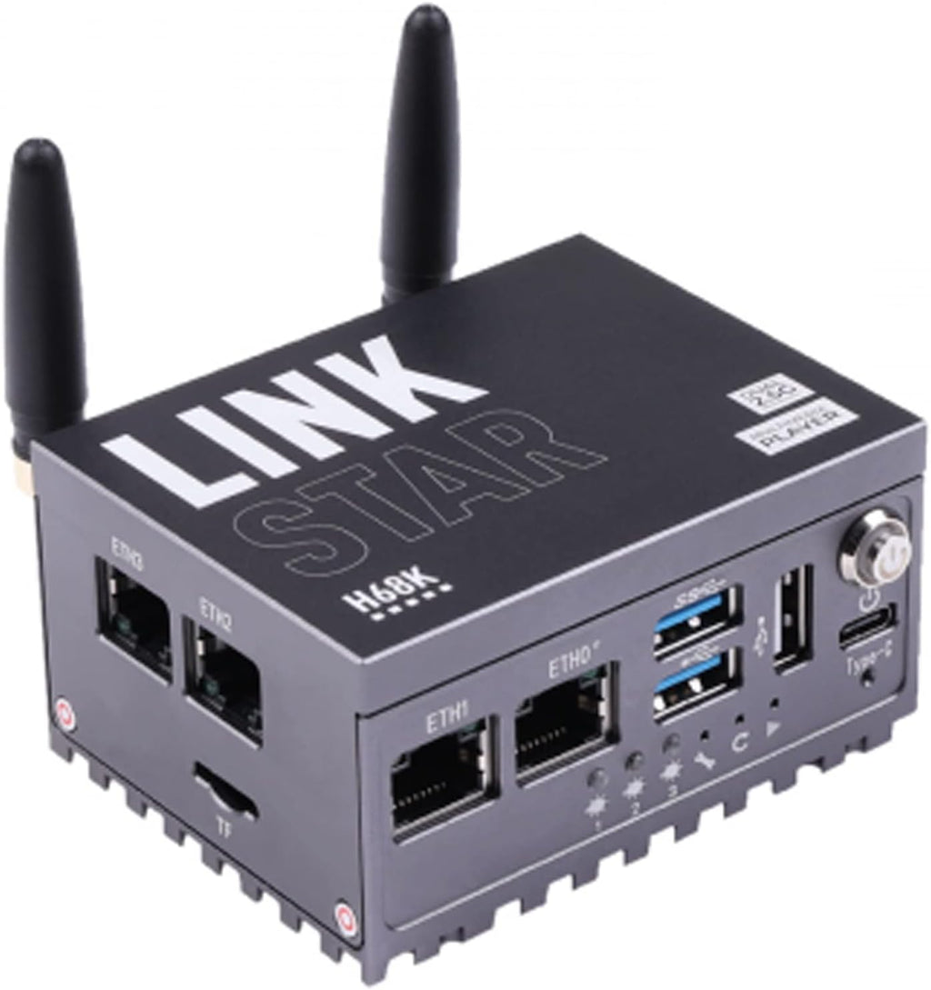 LinkStar-H68K-1432 Router with Wi-Fi6, 4GB RAM 32GB eMMc, Dual-2.5G & dual-1G Ethernet, 4K output, Android 11, Ubuntu OpenWRT