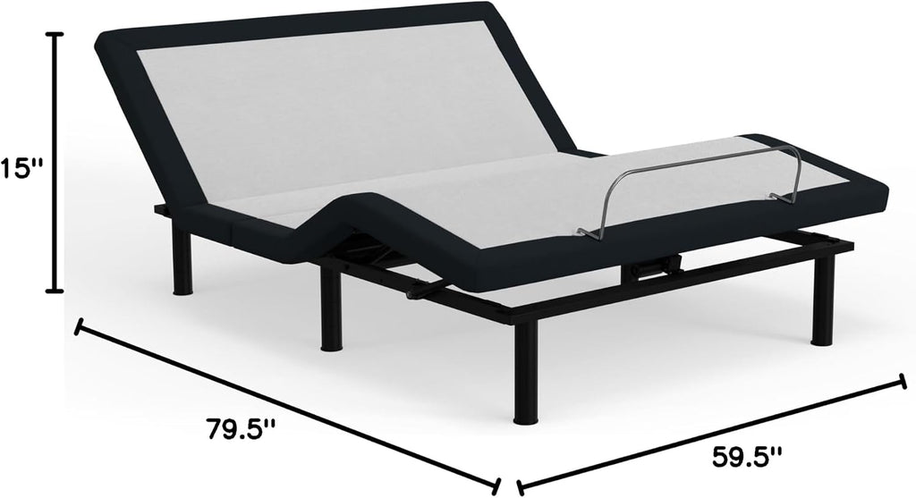 Blissful Nights Queen e3 Adjustable Bed Frame - Customizable Comfort with Wireless Remote Control, Head and Foot Incline, Easy Assembly, and 10 Year Warranty