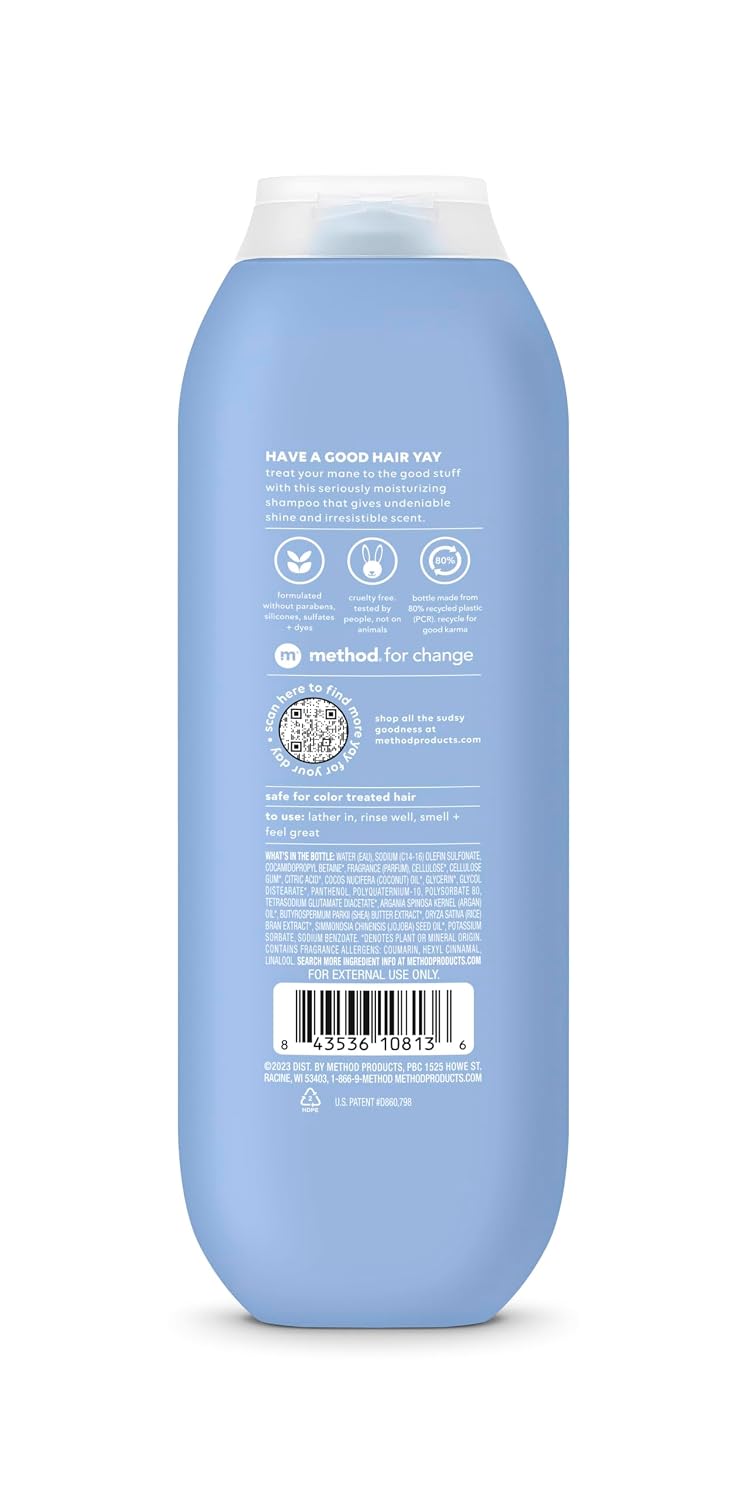 Method Moisturizing Shampoo, Simply Nourish - Hydrates and Revives Dry Hair, Safe for Color-Treated Hair – Sulfate Free and Cruelty Free - 14 oz (Pack of 12)