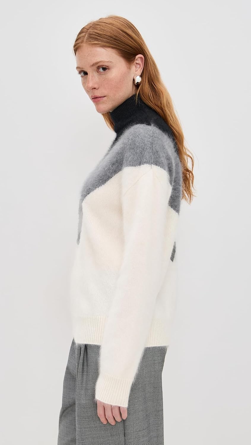 Theory Women's Cashmere Chevron Yoke Pullover