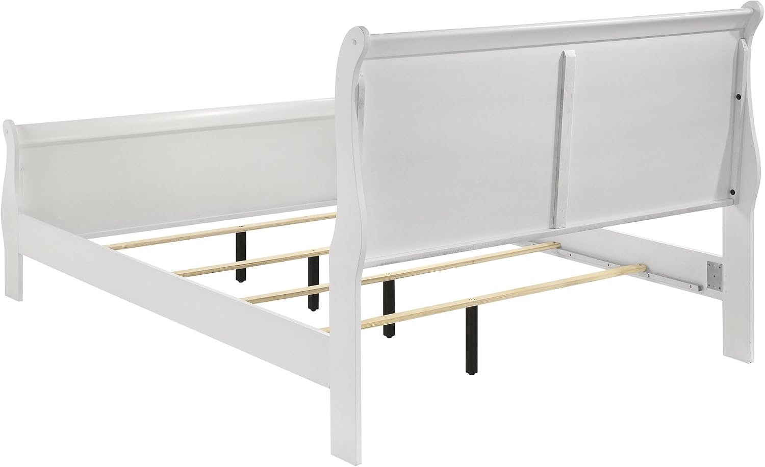Coaster Home Furnishings Louis Philippe Traditional 5-Piece Bedroom Set Queen Size Sleigh Bed Frame 47-inch Headboard White 202441Q-S5