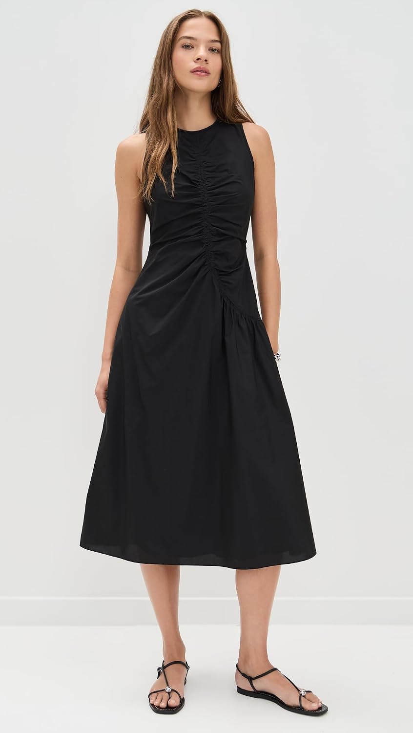 Theory Women's Asymmetrical Ruched Tank Dress