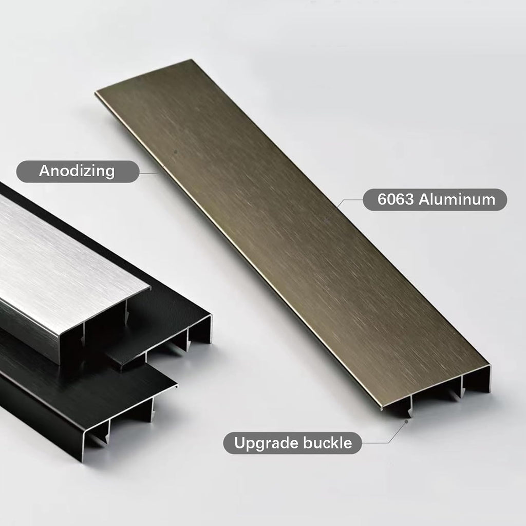 Aluminium Baseboard Molding Trim Height 100mm (3.94') Length 2500mm (8.2ft) Metal Wall Base Right Angle Aluminium Skirting Trim - Elevate Your Home Décor (Matte Black, 3pcs)