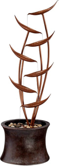 Ashton Tiered Copper Leaves 41' High Large Modern Indoor Outdoor Cottage Core Decor Resin Floor Fountain Standing Waterfall Cascading Water Feature for Outside Garden Patio Yard - John Timberland