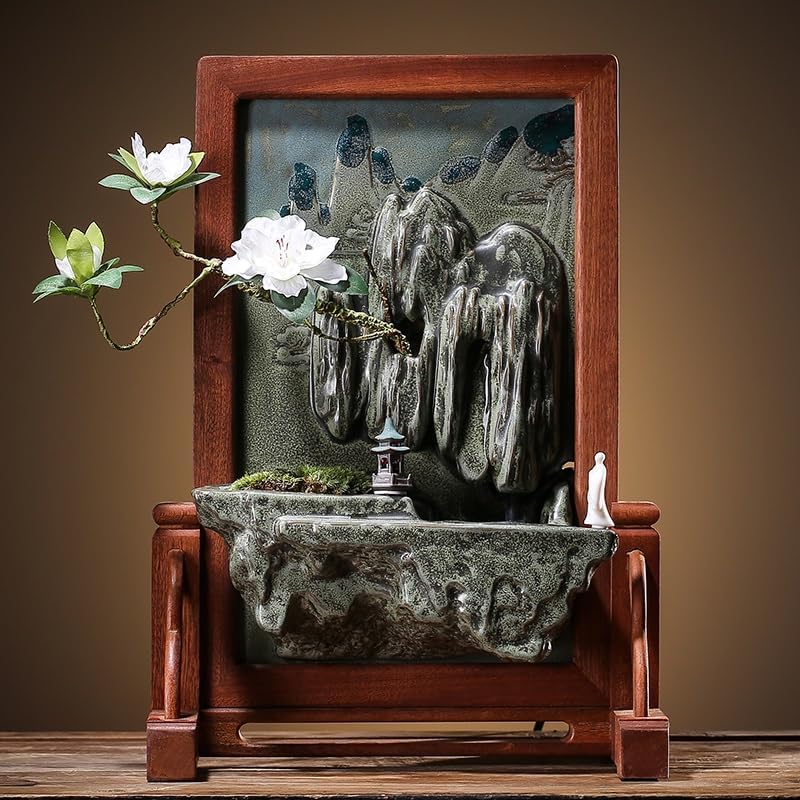 Tabletop Waterfall Tabletop Fountain Rockery Water Fountain Small Ornaments Indoor Desktop Landscape Decoration Tabletop Water Fountain