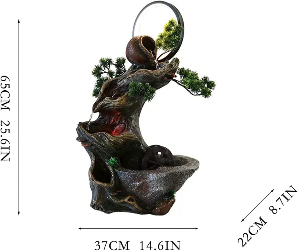 Indoor Water Fountain Tabletop Fountains Desktop Landscape Ornaments with Aperture Office Micro Landscape Landscaping Small Rockery Flowing Water Fountain Home Decoration Meditation Fountain