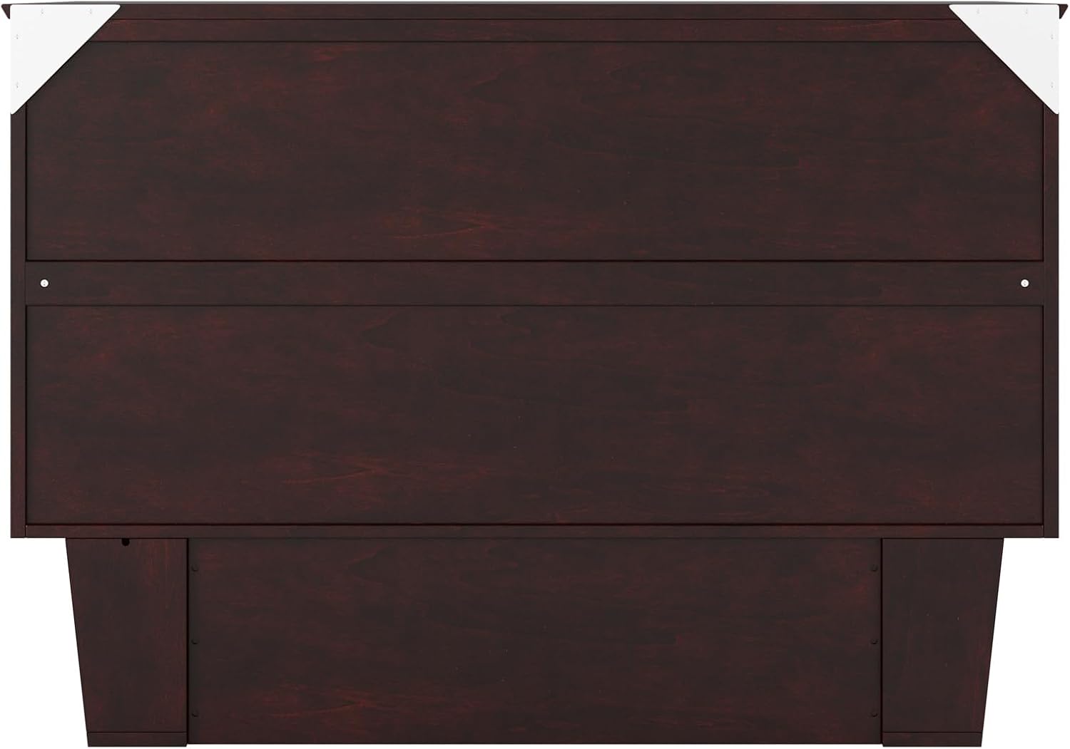 AFI, Nantucket Full Size Murphy Bed Chest with Mattress, Built-in Charging Station and Storage Drawer, Full, Espresso