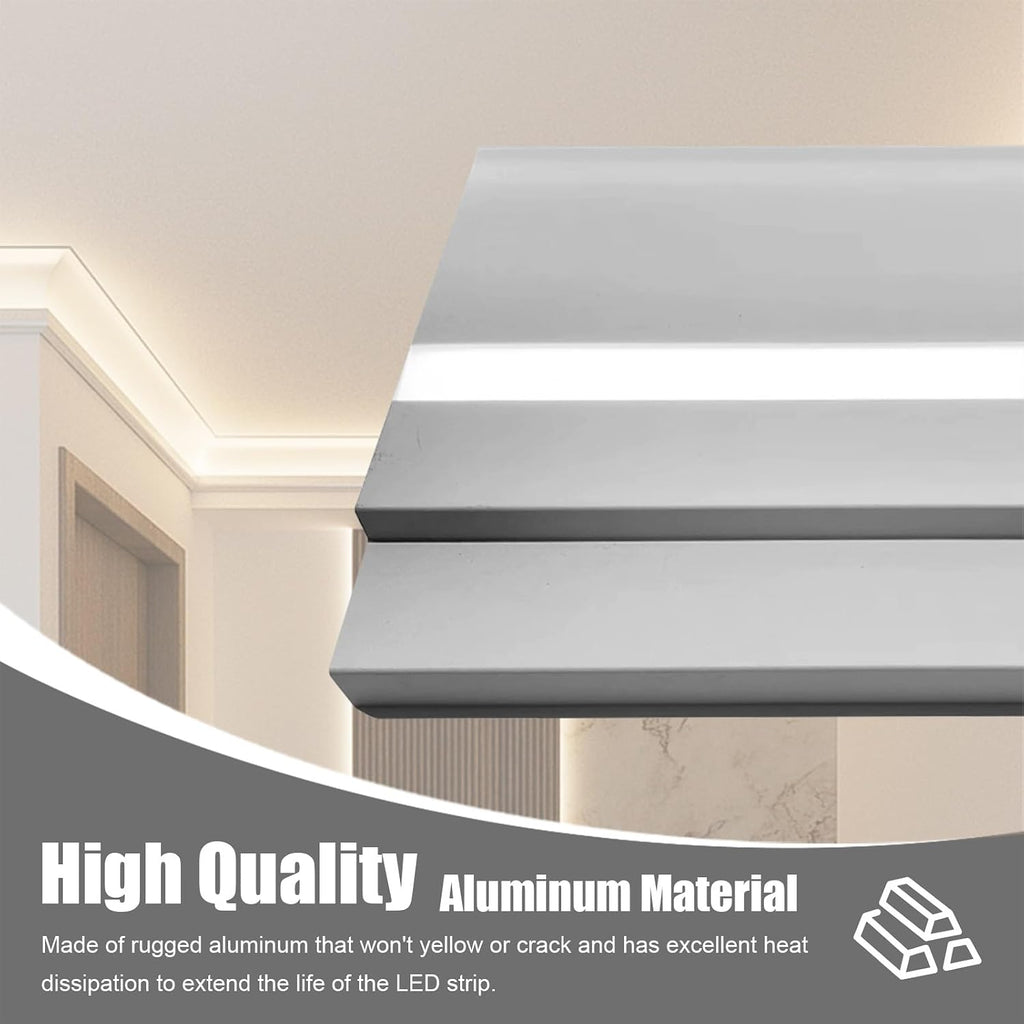 LED Light Channel Rectangular Skirting for Ceiling Wall Decoration - 4.7' Width - LED Lighting Trim - 3.3ft Length