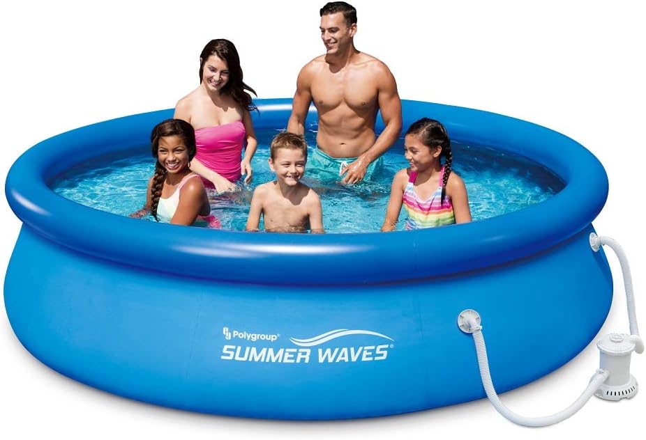 SUMMER WAVES 10' x 30' Quick Set Above Ground Swimming Pool with Filter Pump System includes Filter Cartridge with Built-in Chlorinator