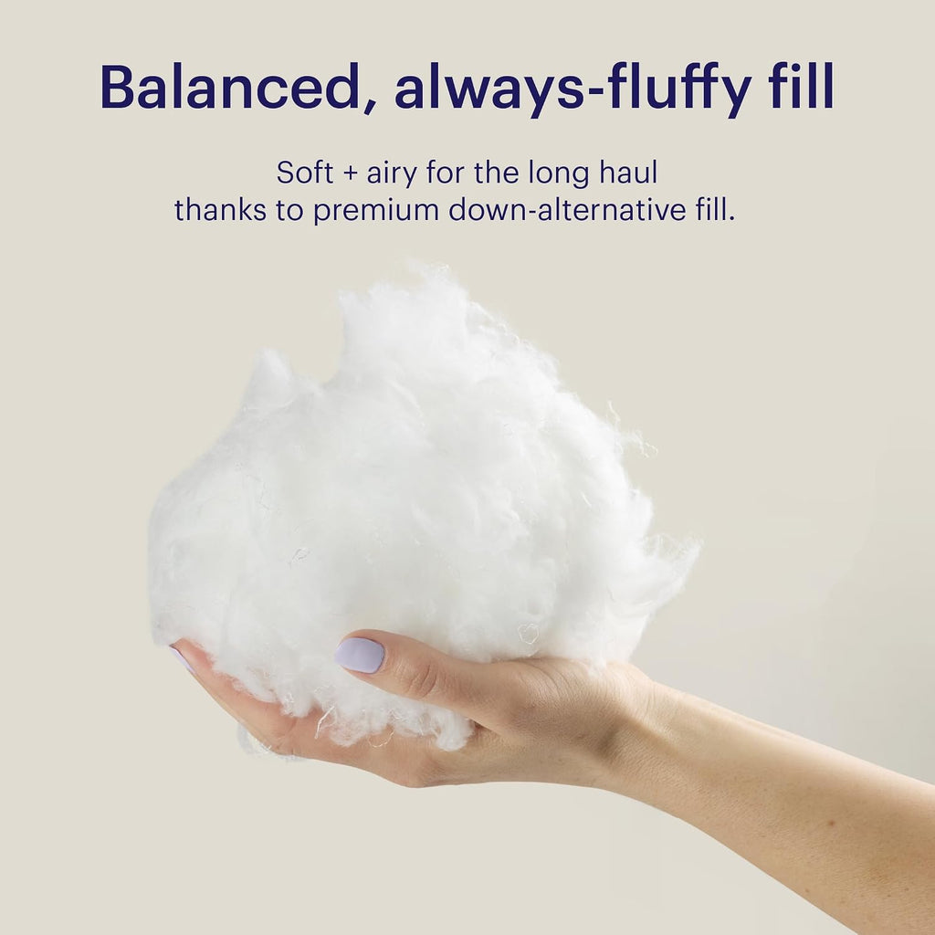 Purple GridCloud Pillow – Down-Alternative Pillow, GelFlex® Grid for Soft Support & Pressure Relief for Side Sleepers– Always-Fluffy Silicone-Coated Fill– Breathable Moisture-Wicking Cover - Standard