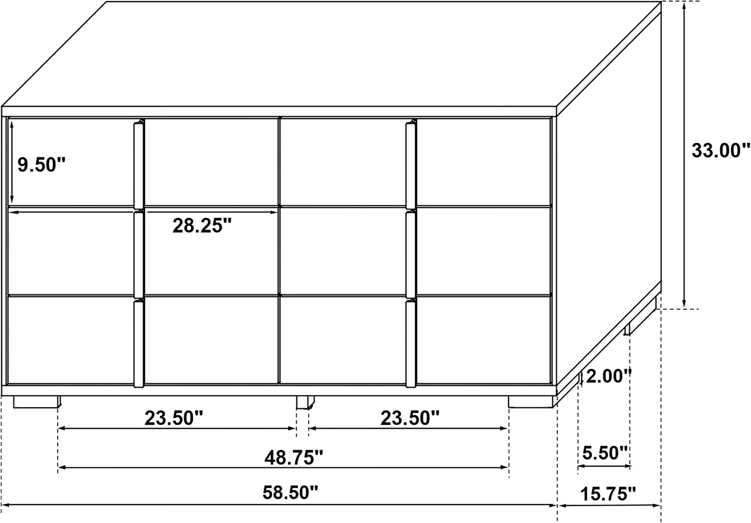 Coaster Home Furnishings Marceline Contemporary 5-Piece Bedroom Set Queen Size LED Panel Bed Frame 51-inch Headboard White 222931Q-S5