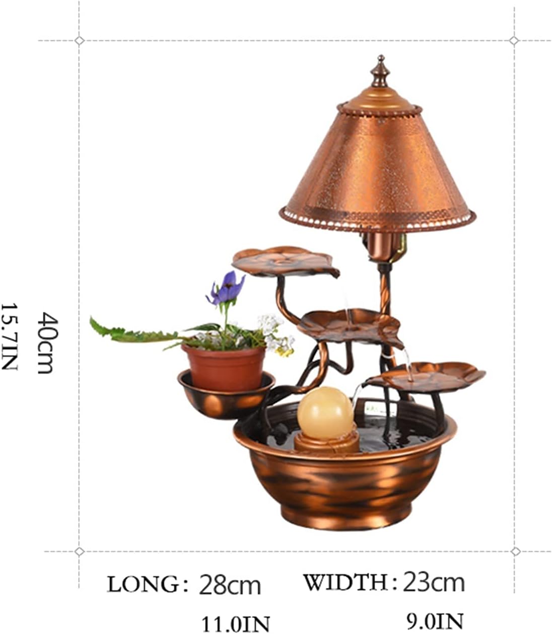 Indoor Water Fountain Tabletop Fountains Pure Copper Tabletop Water Fountain - Indoor Desktop Decoration Waterfall Fountain Metal Flower Indoor/Outdoor Water Fountain Meditation Fountain
