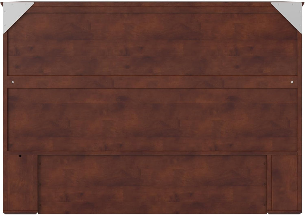 AFI, Southampton Murphy Bed Chest Full with 6' Mattress, Built-in USB Charger & Storage Drawer, Walnut