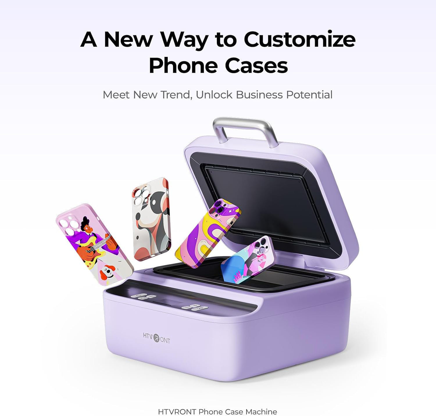 HTVRONT Phone Case Heat Press Machine Compatible with iPhone & Android - H17 Phone Case Heat Press with 3D Vacuum Heat, Precise Temperature Sublimation Phone Case Press Machine for Badges, Coaster