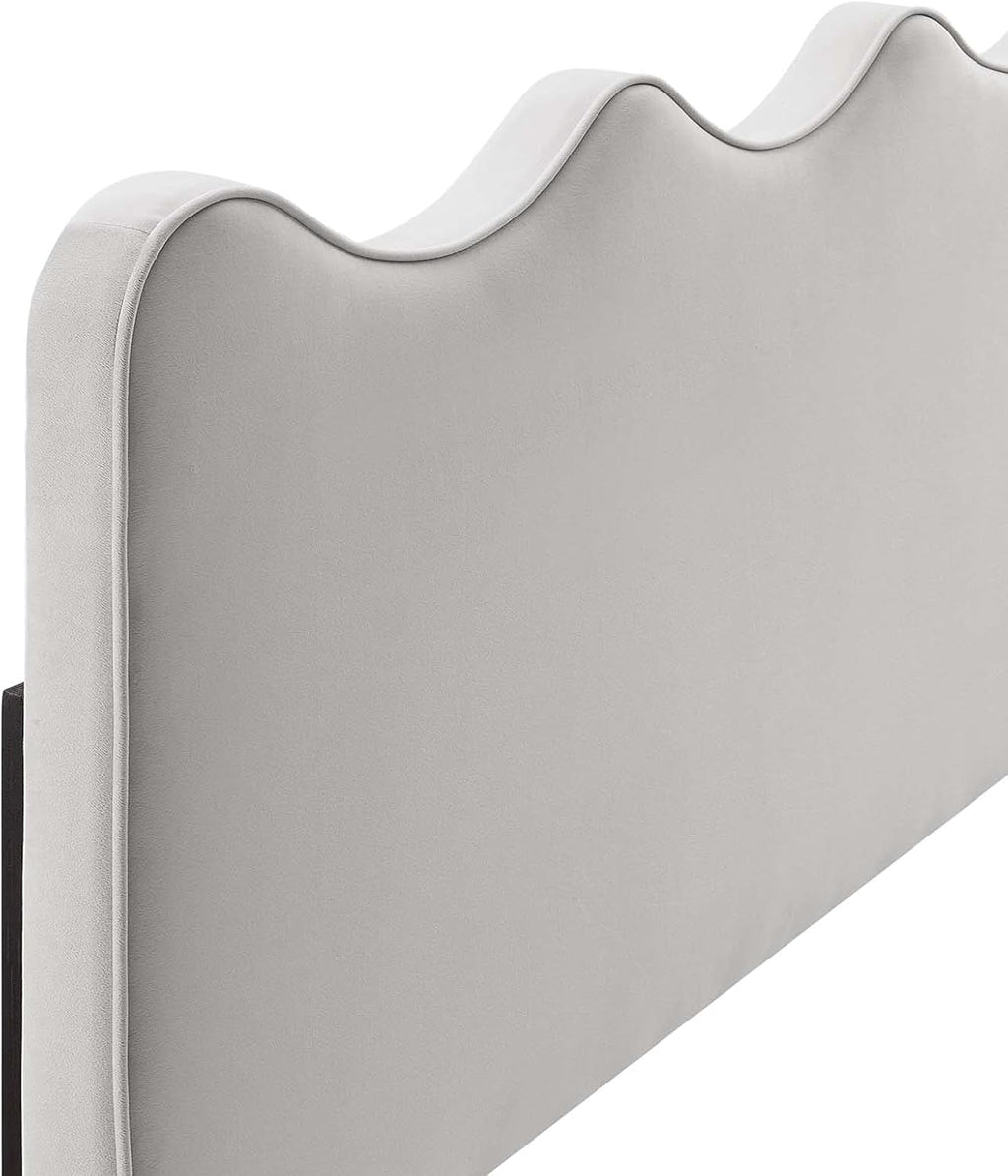Modway Athena Performance Velvet King/California King Headboard in Light Gray
