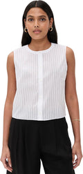 Theory Women's Sleeveless Button Down Shell