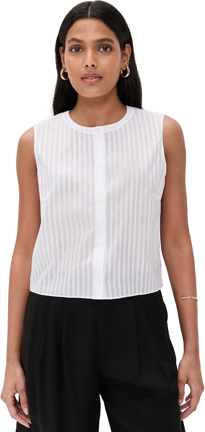 Theory Women's Sleeveless Button Down Shell