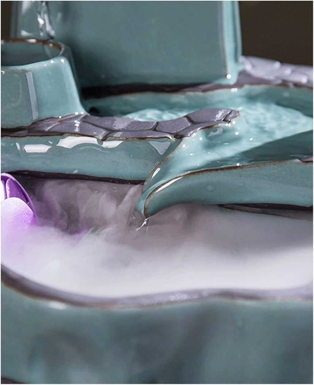 Indoor Water Fountain Tabletop Fountains Zen Chinese Flowing Water Ornaments Fountain Fengshui Lucky Living Room Office with Atomizer Creative Desktop Decorations Meditation Fountain