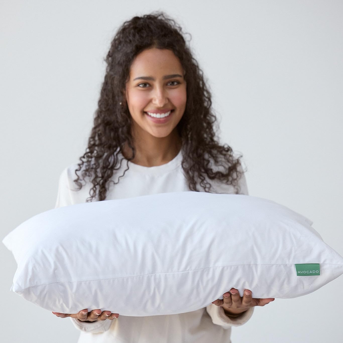 Avocado Organic Cotton Pillow — GOLS Certified, Adjustable Loft, Medium Firm for Back, Side & Stomach Sleepers, Standard