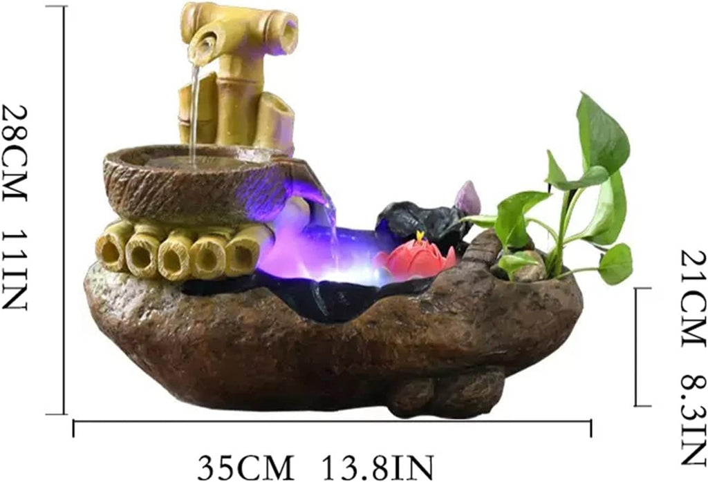 Indoor Water Fountain Tabletop Fountains Indoor Desktop Fountain Ornaments Office Landscaping Flowing Water Fountain Atomizing Humidifier Micro-Landscape Home Decorations Meditation Fountain