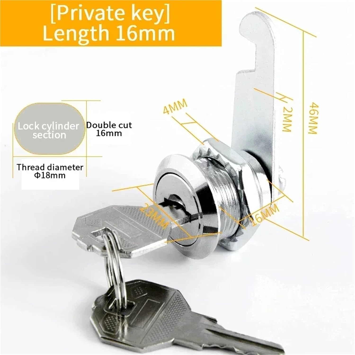 5/20 Sets Drawer Lock with Keys Furniture Hardware Cam Lock for Mailbox 16MM/20MM/25MM/30MM(Ivory,20 Sets)
