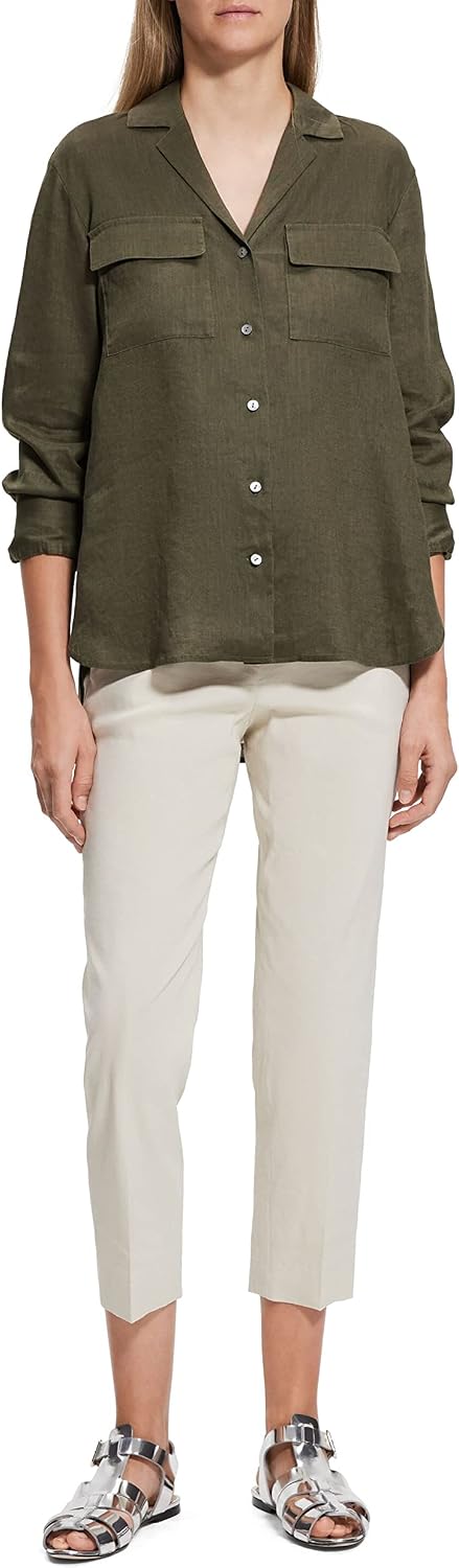 Theory Women's Linen Notch Shirt