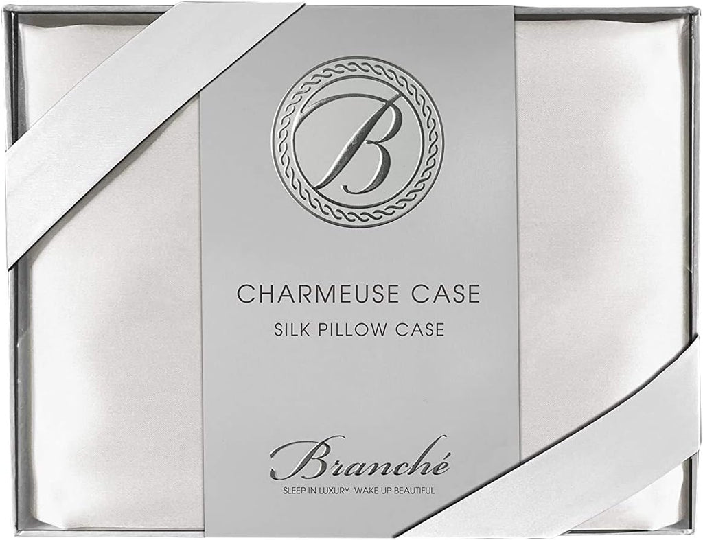 Branche Beauty Sleep Charmeuse Case | Silk Pillowcase for Healthy Skin and Hair | King - 20' x 34' / 51 x 86 cm | White