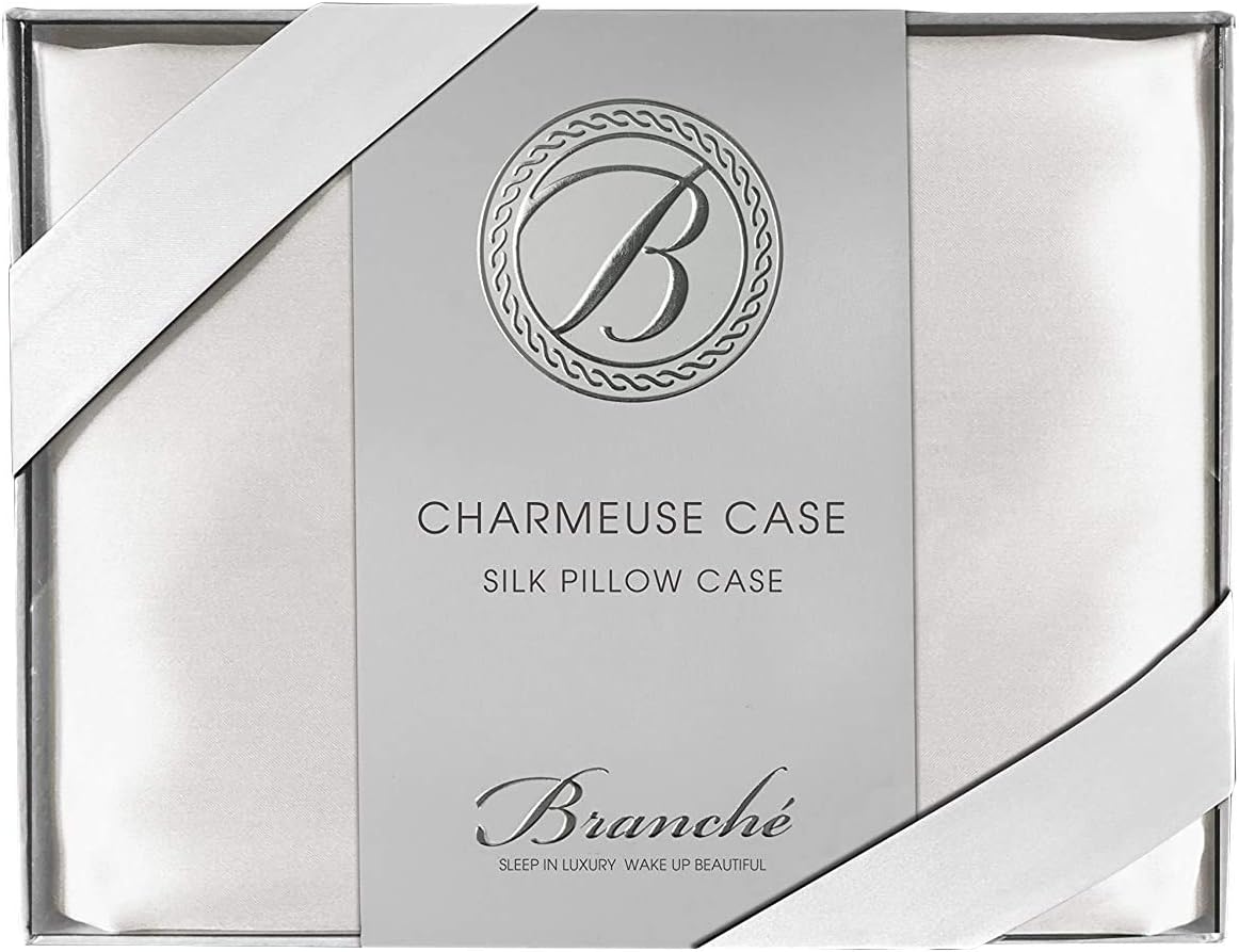 Branche Beauty Sleep Charmeuse Case | Silk Pillowcase for Healthy Skin and Hair | King - 20' x 34' / 51 x 86 cm | White
