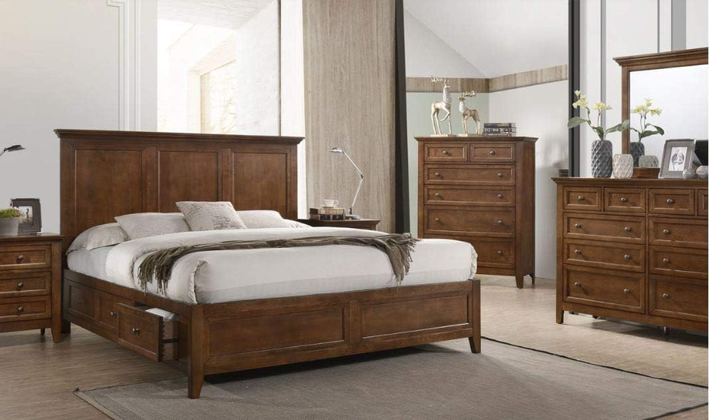 Intercon San Mateo Queen Size 5 Piece Storage Bedroom Set Tuscan Finish
