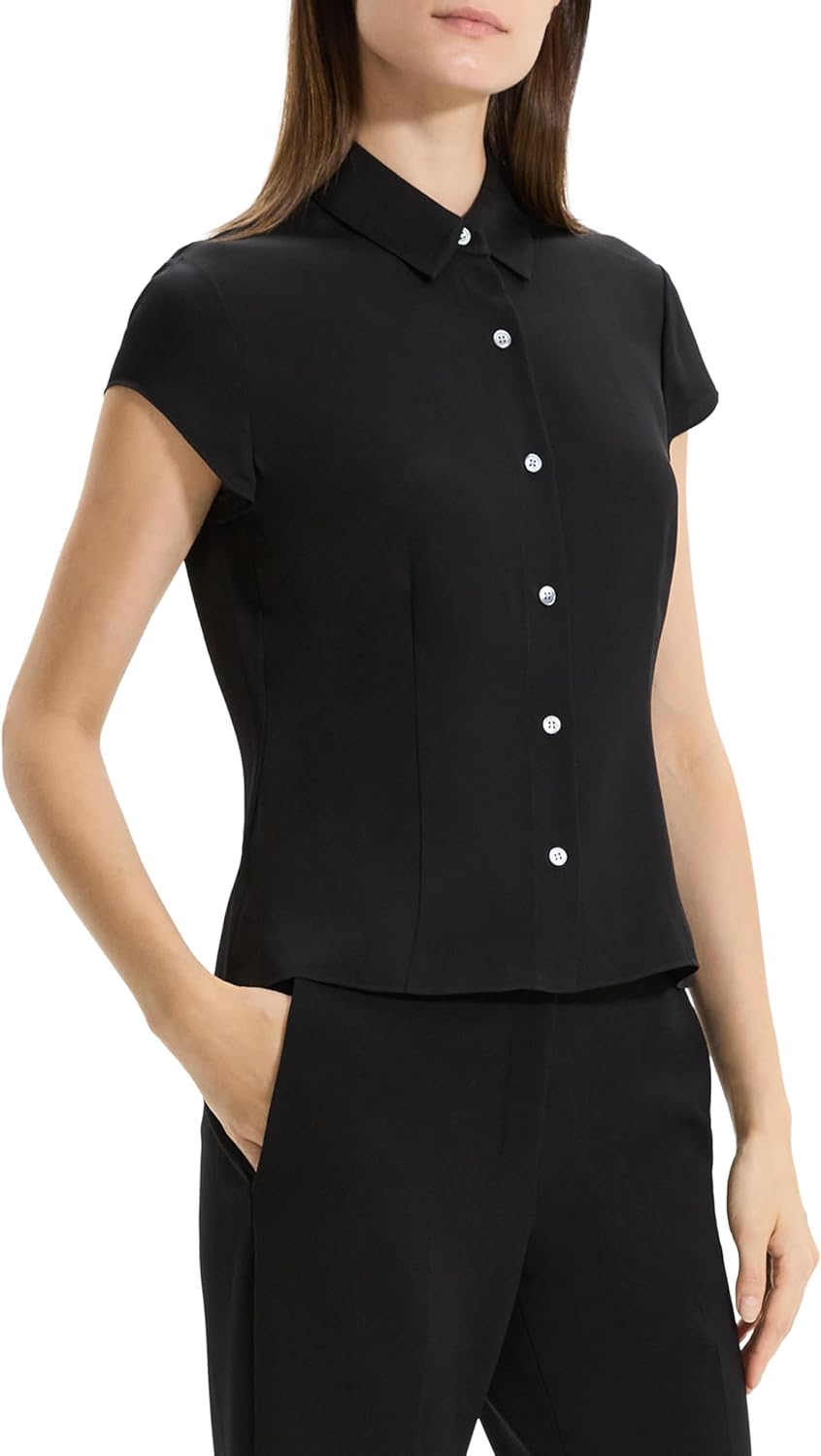 Theory Women's Cap Sleeve Blouse