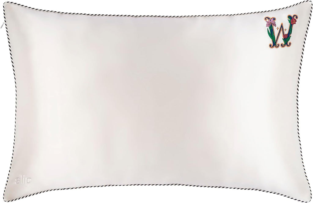 slip The Original Queen Pure Silk Pillow Case - 100% Pure 22 Momme Mulberry Silk - Queen Standard Size - Anti-Aging, Anti-BedHead, Anti-Sleep Crease, Initial Collection: Letter W (20' x 30')
