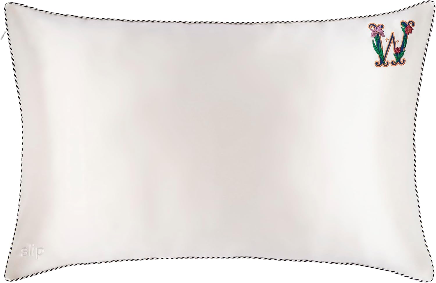 slip The Original Queen Pure Silk Pillow Case - 100% Pure 22 Momme Mulberry Silk - Queen Standard Size - Anti-Aging, Anti-BedHead, Anti-Sleep Crease, Initial Collection: Letter W (20' x 30')