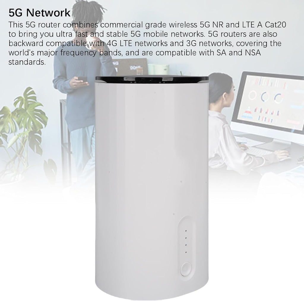 Sanpyl Dual Band WiFi 6 Router - High Speed NR NSA SA 5G CPE Router with 2 SIM Card Slots & 2.5G WAN/LAN, 50+ User Sharing, for Home Indoor (US Plug)