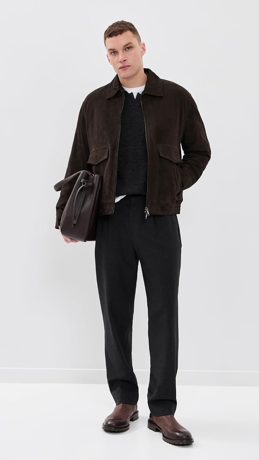 Theory Men's Aviator Jacket in Reece Suede