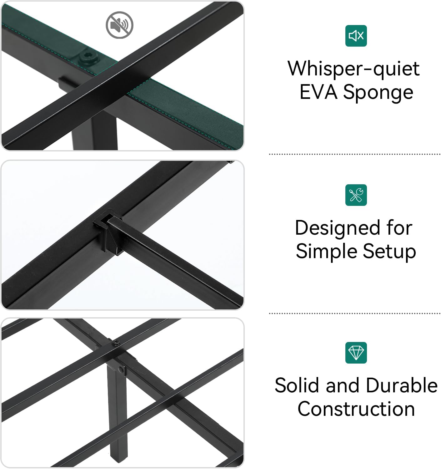 DWVO Bed Frame with Charging Station and Storage Headboard, Upholstered Platform with Large Under Bed Storage and LED Light, No Box Spring Needed, Noise Free, Faux Leather, Black, Queen Size