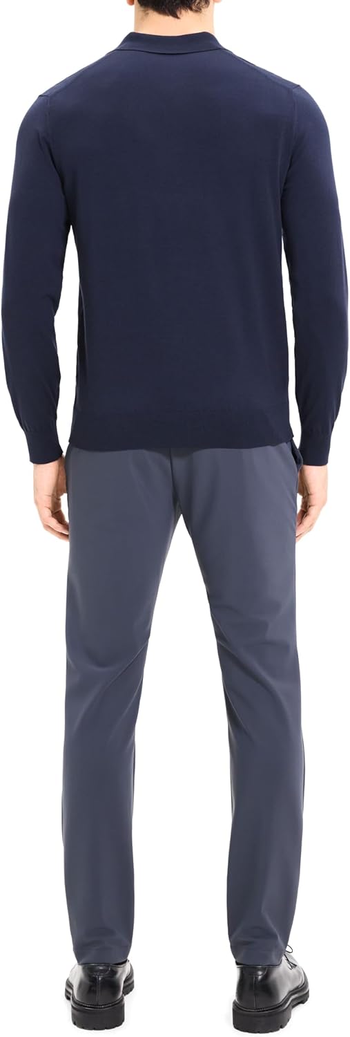 Theory Men's Goris Polo Long Sleeve in Light Bilen