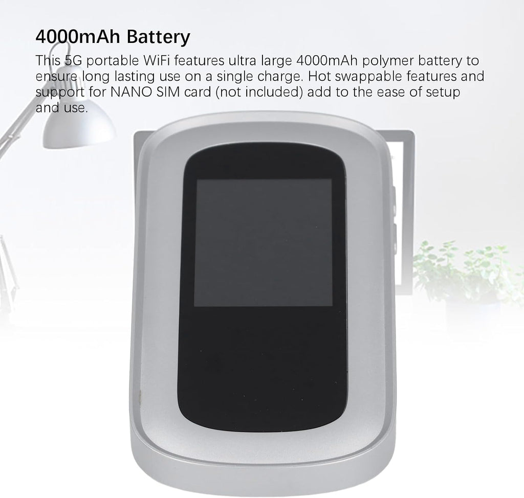 5G 6 Mobile Hotspot, Support 16 Devices 300Mbps Unlocked Internet Router Devices with SIM Card Slot, Travel Hotspot for Travel Camping Security Camera