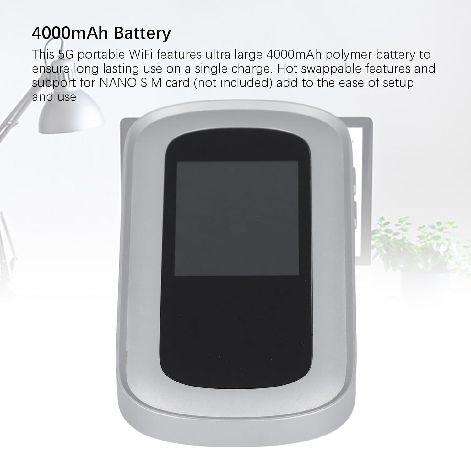 5G Mobile Hotspot, High Speed Portable WiFi Router with Dual Band Connectivity for Travel and Gaming, Silver ABS 135x70x13mm