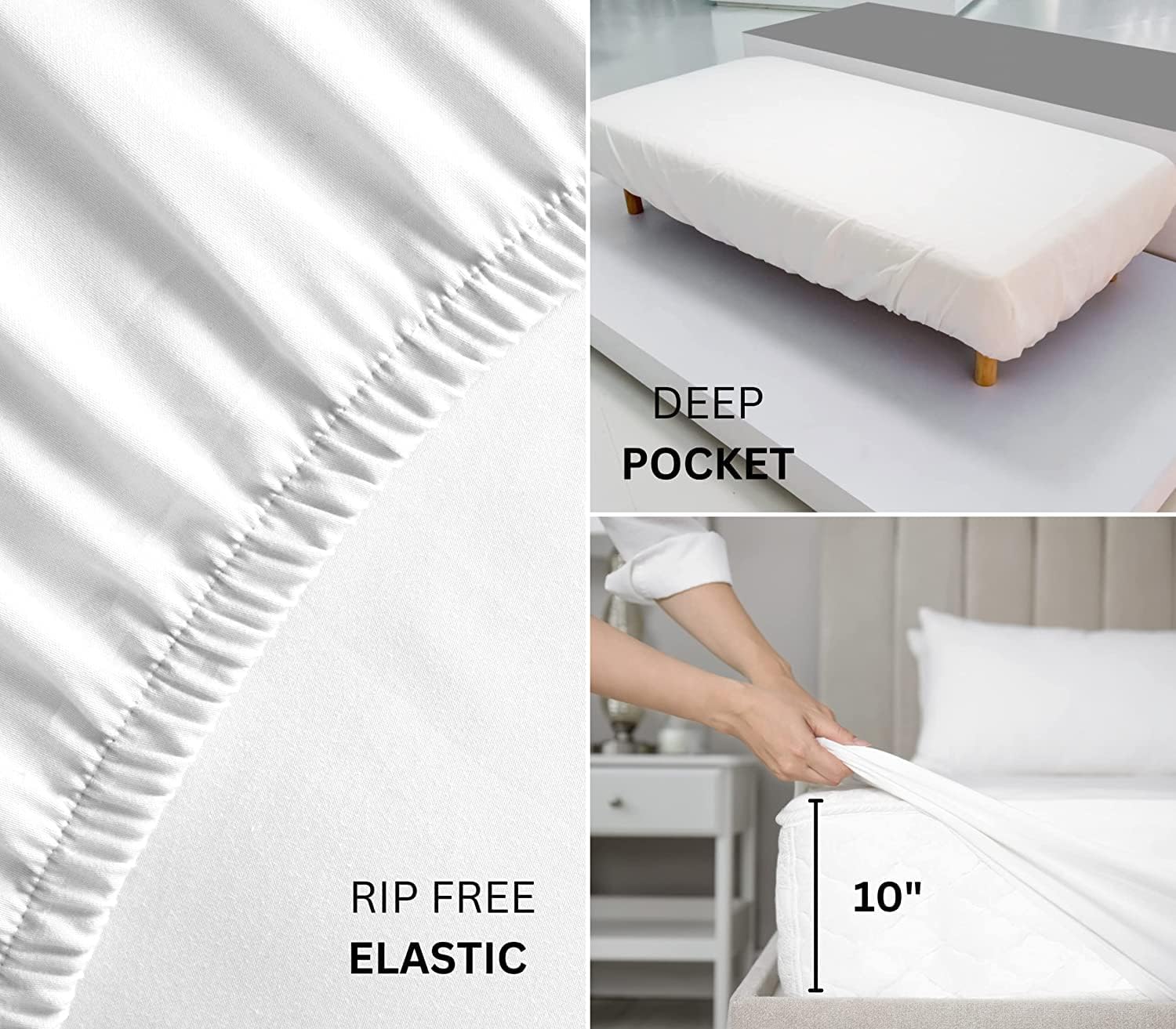 GOLD TEXTILES Twin White Fitted Sheets Pack of 12 (39x80+10 Inches) Polycotton T200, Percale Weave - Economy Bed Sheet for Home Bedding, Hospital, Easy Care, Soft Feel (12, Twin T-200 Fitted Sheet)