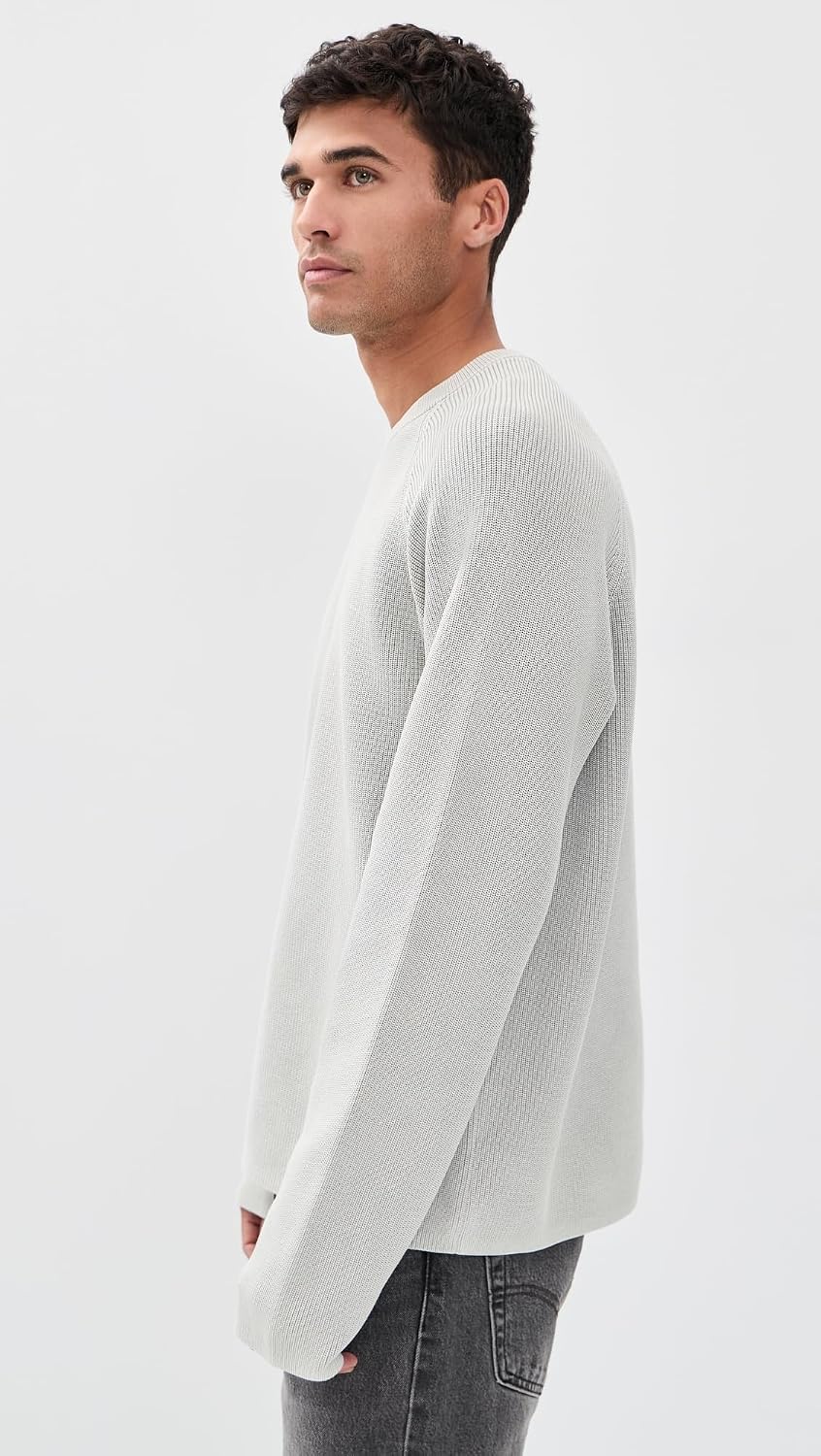 Theory Men's Washed Crew Neck Sweater