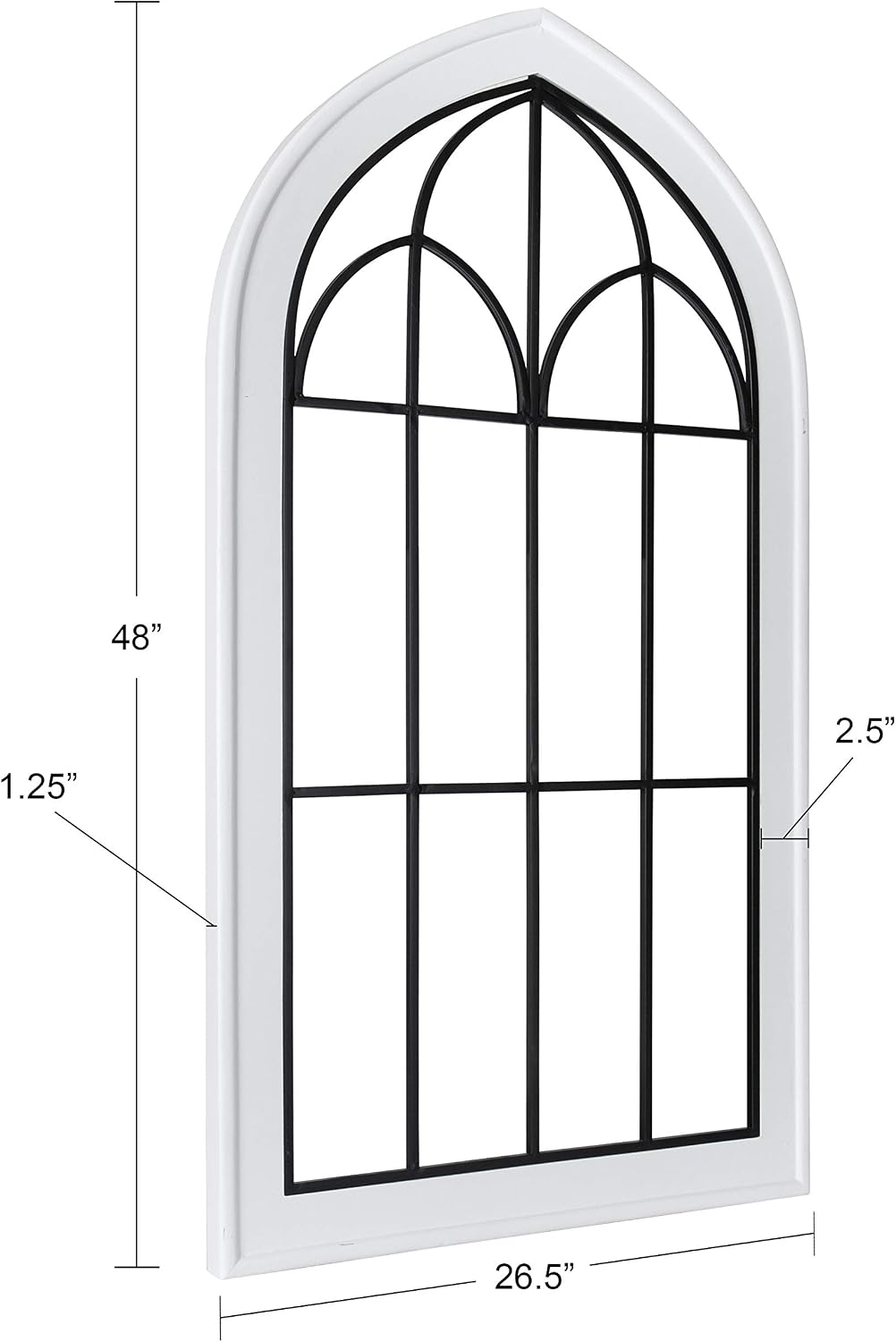 Kate and Laurel Rennell Farmhouse Wall Plaque, 26.5 x 48, White, Wood and Metal Arched Wall Decor