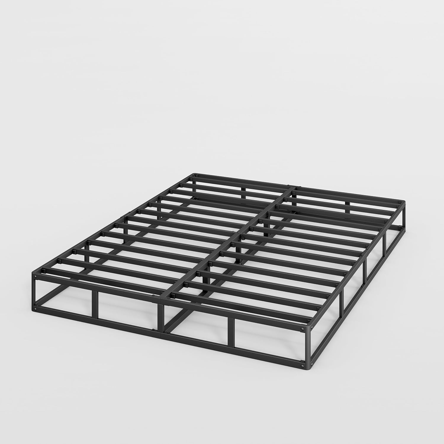 6-inch Metal Iron Mattress Foundation,Spring Box,Noise-Reducing Anti-Slip Design,Removable Fabric Cover,Tool-Free Assembly (Queen (U.S. Standard))