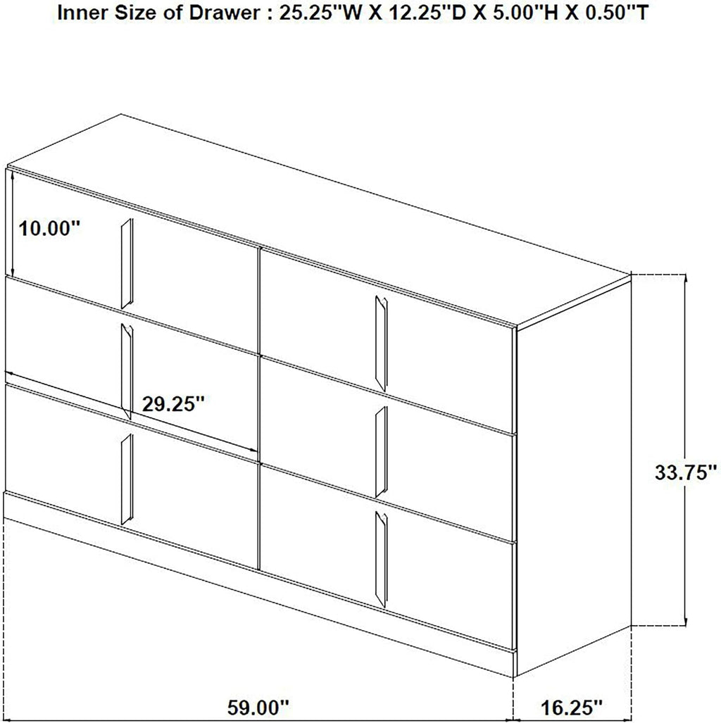 Coaster Home Furnishings - INES - Wood - 5-Piece Bedroom Set with Upholstered Bed and Flat Drawer Fronts - Bedroom - Queen Size - White High Gloss and Navy - 223091NVYQ-S5