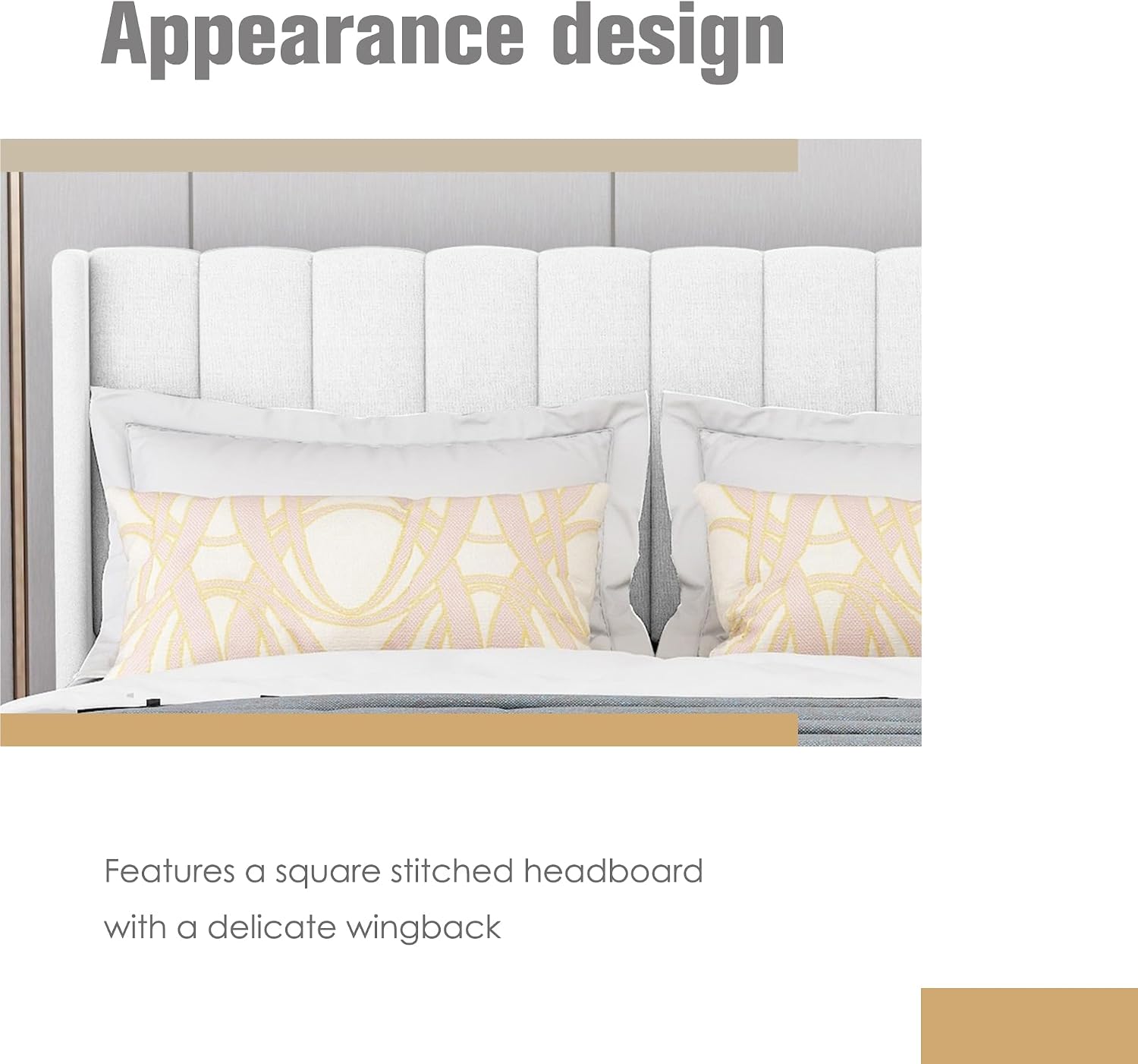 AGARTT Upholstered Platform Bed Frame Twin Size with Headboard and Footboard/Wooden Slats Support/No Box Spring Needed/Easy Assembly,White Linen