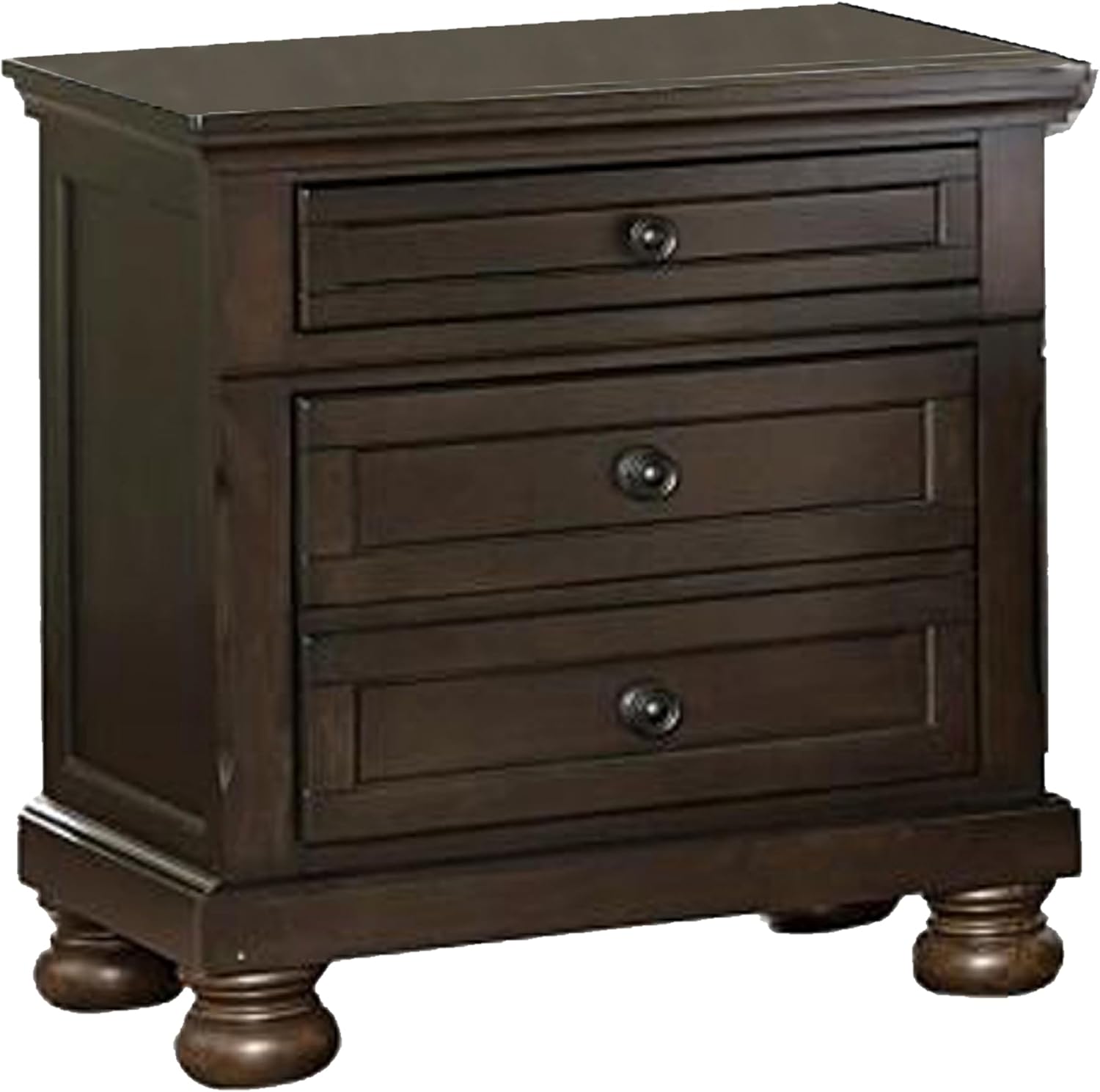 Benzara Oria Four Piece Queen Size Bedroom Set- Round Knobs